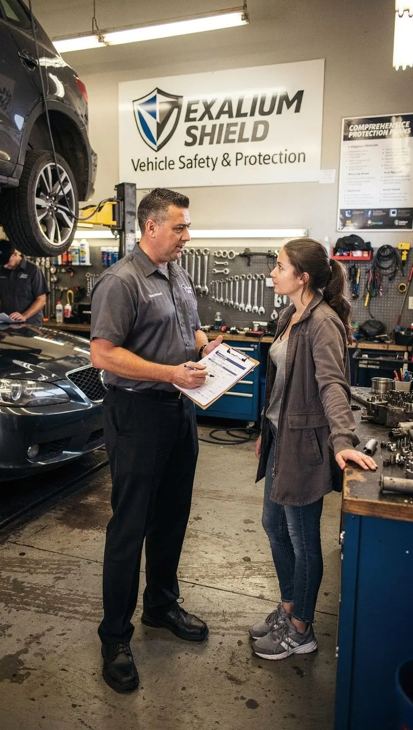 Kierowca zadowolony z kompleksowego ubezpieczenia samochodu na tle miasta.
