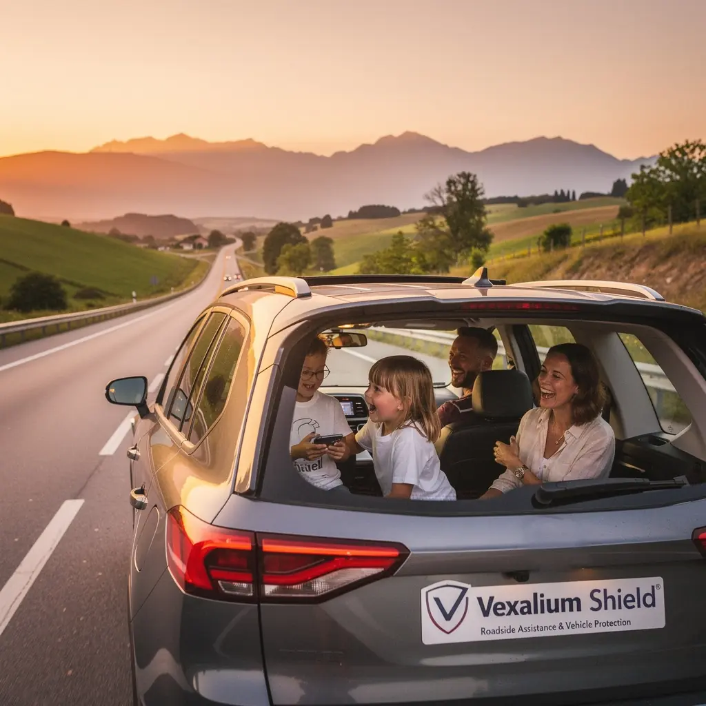 Ilustracja pokazująca zadowolonych klientów korzystających z usług ubezpieczeniowych w terenie.